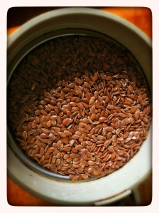 The flax seed used in the recipe. I ground mine in a coffee bean grinder as I couldn't find any that was already ground.